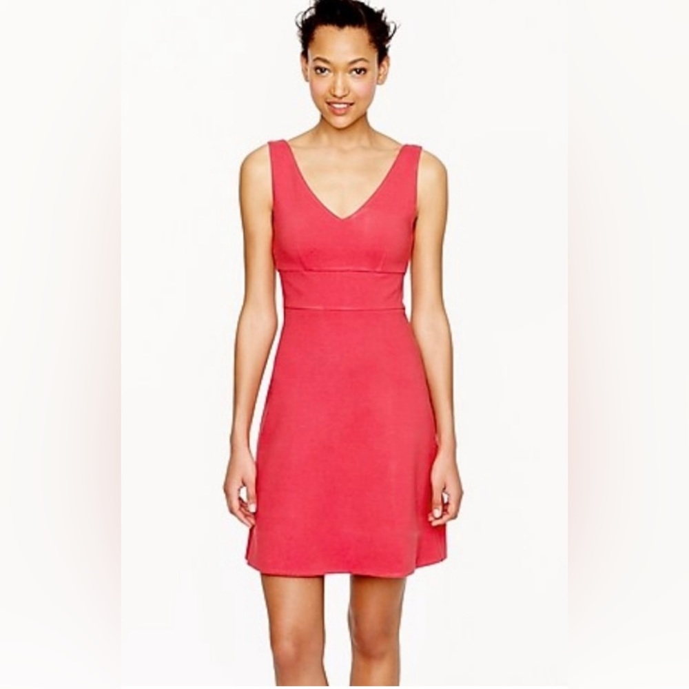 J.CREW A-Line Ponte Knit Dress Pink Exposed Zipper Skater Fit Flare Career Work